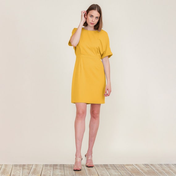 Dolman Kimono Sleeve Mini Shift Dress 