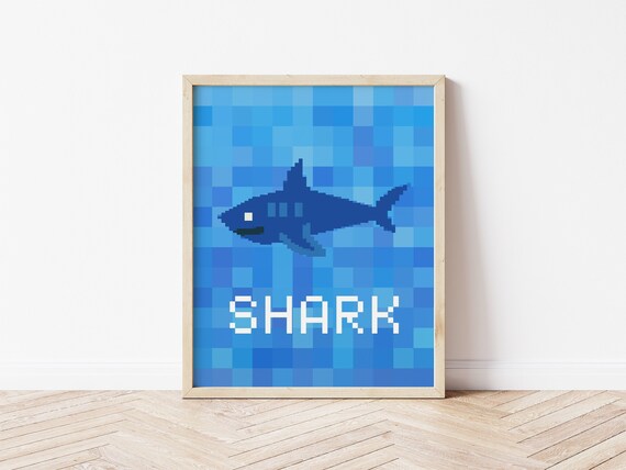 Shark Grid Game Printable - Simple Fun for Kids