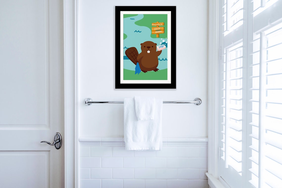 Cute Wash Your Hands Sign Printable, Kid's Bathroom Printable, Wash ...