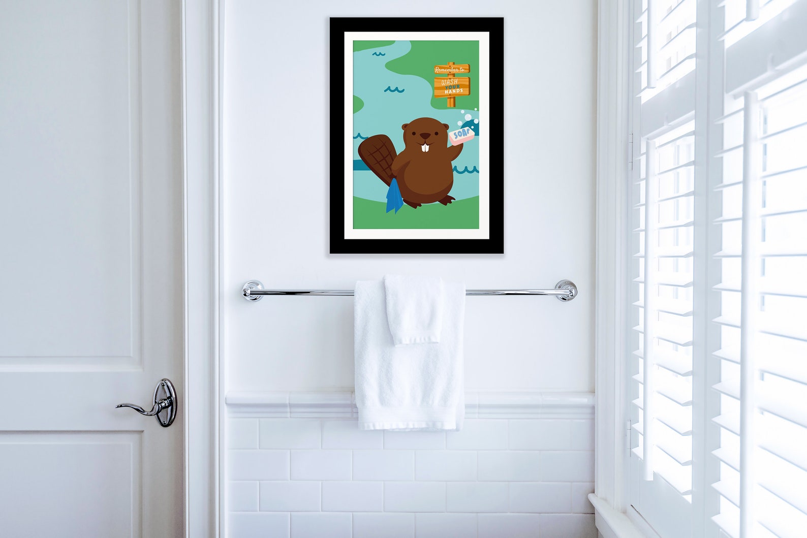 Cute Wash Your Hands Sign Printable, Kid's Bathroom Printable, Wash ...