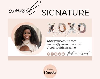 Email Signature Template Canva, Business Branding, Modern Email Signature Design, Outlook Gmail Custom signature for business