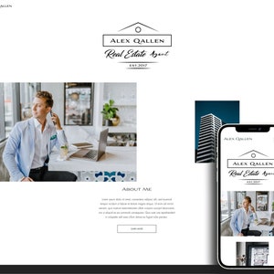 WIX template real estate, Wix website template, Wix theme, Website for realtor,  Website design, Social media coach, Creative wix layout,