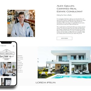 WIX template real estate, Wix website template, Wix theme, Website for realtor,  Website design, Social media coach, Creative wix layout,