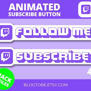 Twitch Animated Subscribe Button Animation for Twitch video blog, Twitch subscribe button, Animated button for Twitch channel