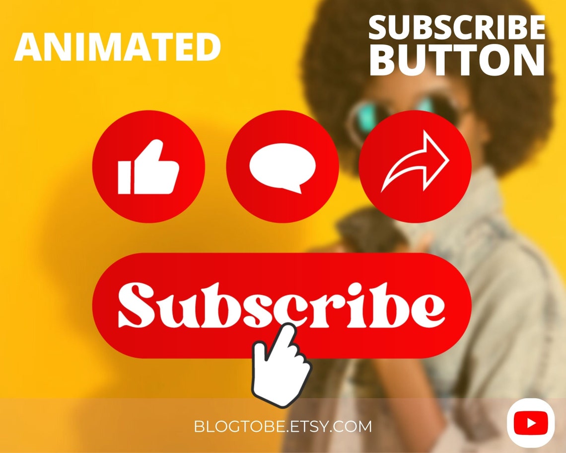Like Subscribe Button Animation for Youtube Video Blog, Youtube ...