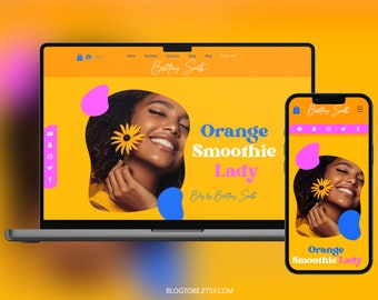 WIX Website Template, Ecommerce Beauty Blog Lifestyle Coach theme, Blogger, Influencer template, Boho Website design, Creative wix layout