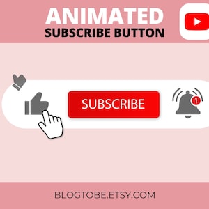 Animated Subscribe Button Animation for Youtube video blog, Youtube subscribe button, Animated button for Youtube channel
