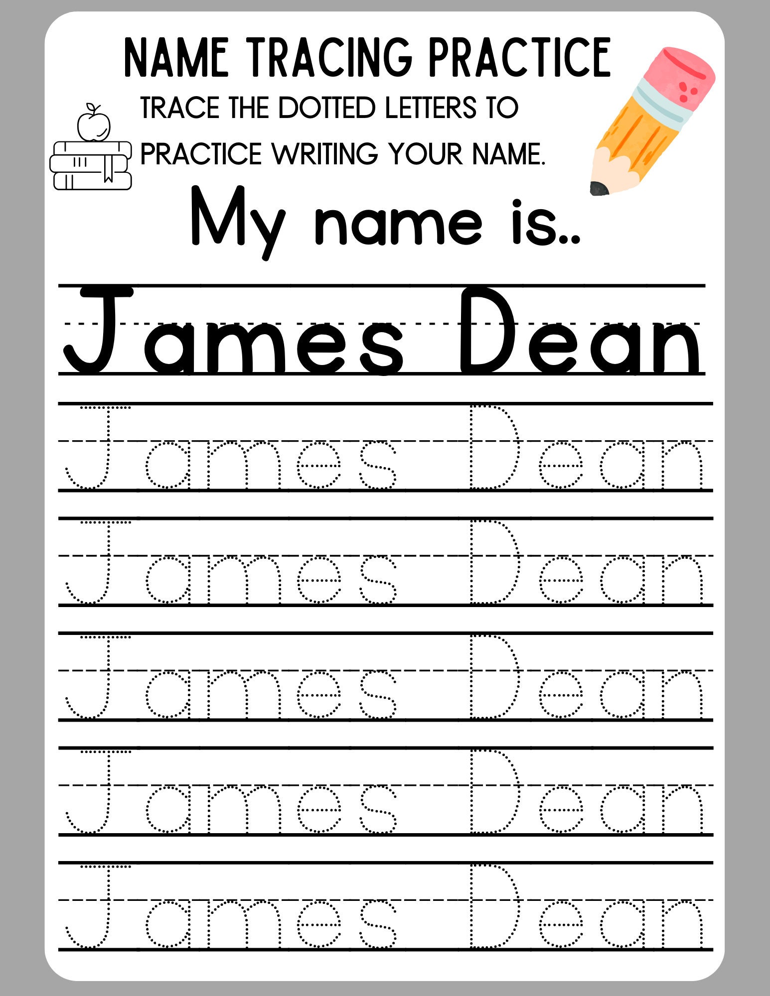 Name Practice Tracing - Etsy