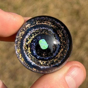 Dichroic Glass Vortex Marble w Opal