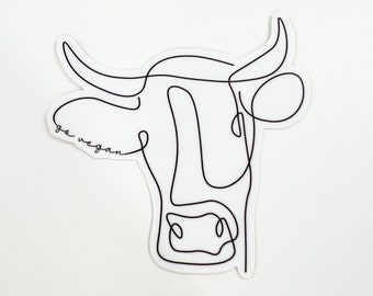 Go Vegan Cow Sticker | Vegan Decal | Vegan Activism | Vegan Gift