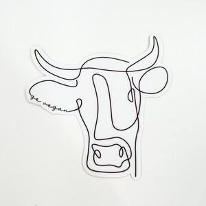 Go Vegan Cow Sticker | Vegan Decal | Vegan Activism | Vegan Gift
