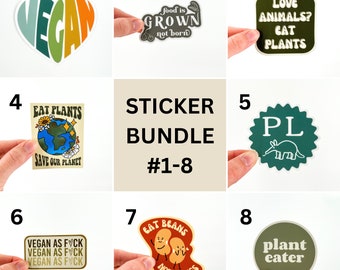 Vegan Sticker Bundle | Mix & Match Vegan Activism Stickers | Waterproof Animal Rights Decals