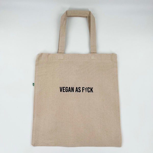 Vegan As F*ck Tote Bag | Vegan AF Reusable Cotton Canvas Bag