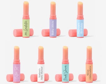 Bálsamo labial vegano a granel - Bálsamo labial vegano personalizado - Recuerdos de boda minimalistas y modernos - Bálsamo labial artesanal con etiqueta privada y texto personalizado a granel