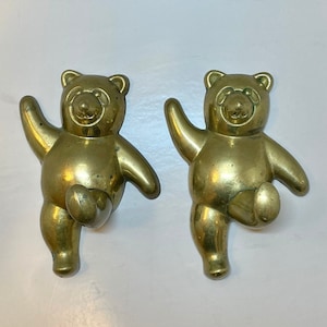 Teddy Bear/Panda Vintage Brass Wall Hooks/Clothing/Coats/Towels