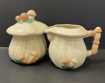 Vintage Studio Pottery Creamer and Sugar Set - Signed JM 82 - Good Condition