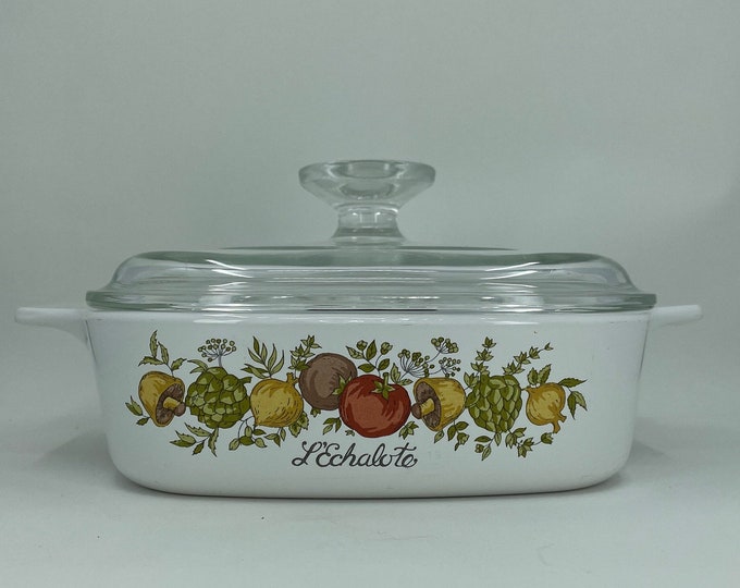 Vintage Corning Ware 1 Quart L'echalote Spice of Life Casserole Dish A1B With Lid Corning, NY