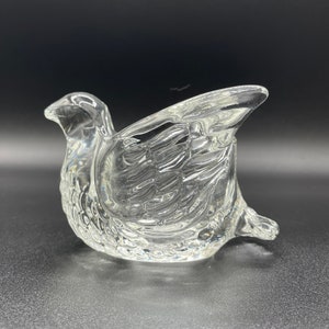 Vintage Avon Clear Glass Bird/Dove Votive Candle Holder