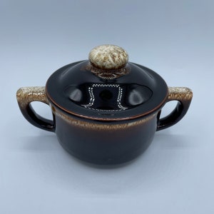 Vintage McCoy Pottery Covered Soup Tureen  Brown Drip Glaze