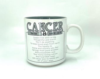 Vintage 1980s Cancer Crab Mug – Zodiac Coffee Cup
