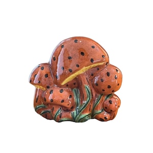 Vintage Ceramic Mushroom Napkin-Letter Holder - Signed by Artist &quot;Hayms&quot; (’79)