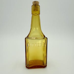 Vintage Amber Glass Bitters Bottle by Wheaton Glassworks NJ