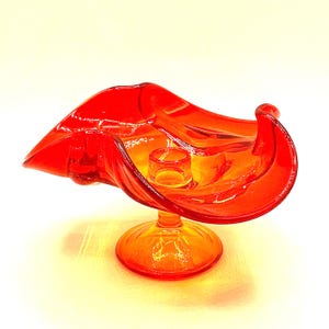 Vintage Viking Glass Epic Line Amberina Candleholder