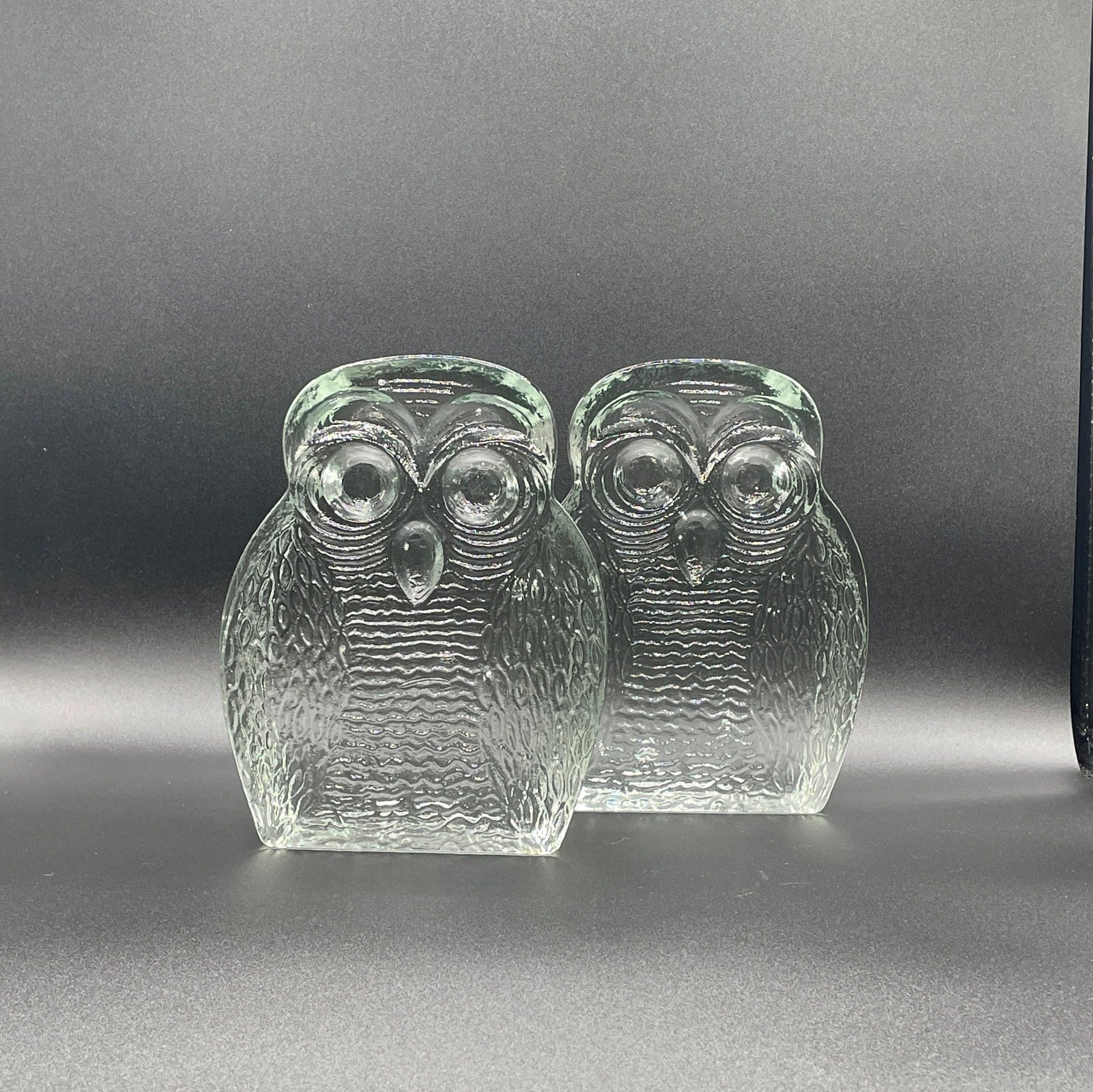 Blenko Glass Owl Bookend 梟 ガラス ブックエンド Blenko Glass Owl Book Ends For Sale at 1stDibs | blenko