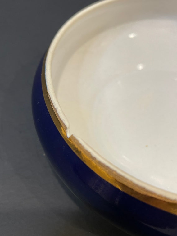 Vintage French Porcelain Cobalt Blue and Gold Han… - image 6