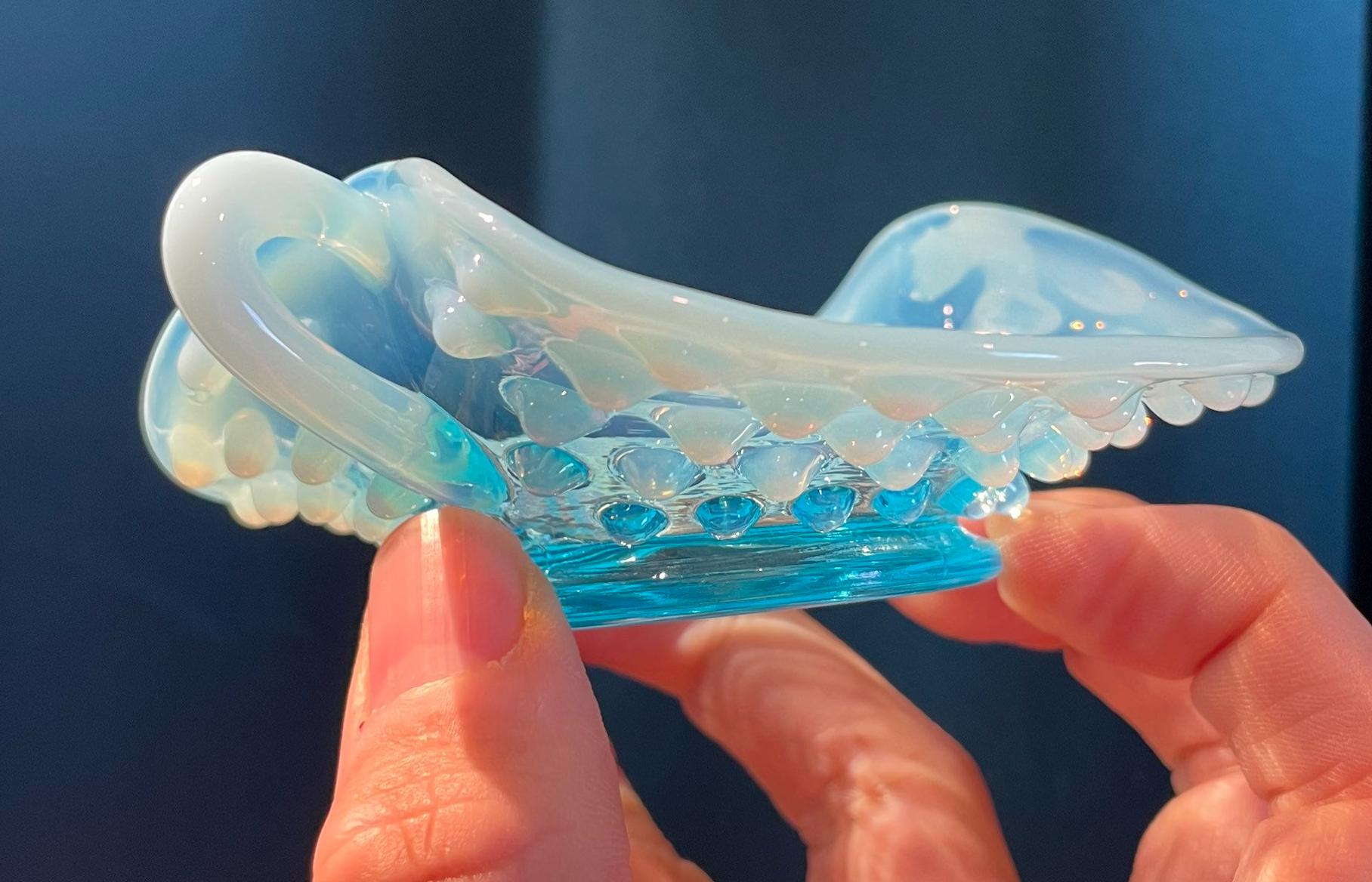 ヴィンテージ フェントン オパールセント ホブネイル ガラス ボウル