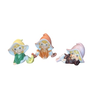 Vintage Homco Pixie Elf Figurines - Set of 3 - Made in Taiwan