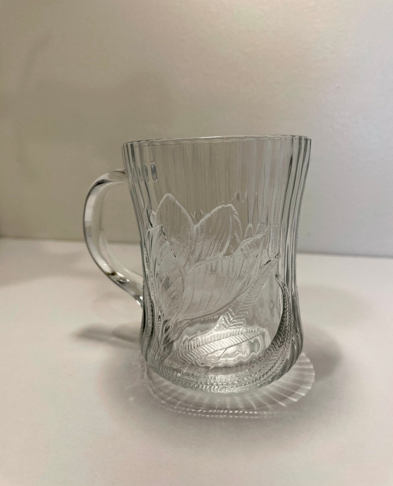 Vintage Set of 2 Clear Glass Mugs by Arcoroc with Cantrubury Design Made in France 10oz image 7