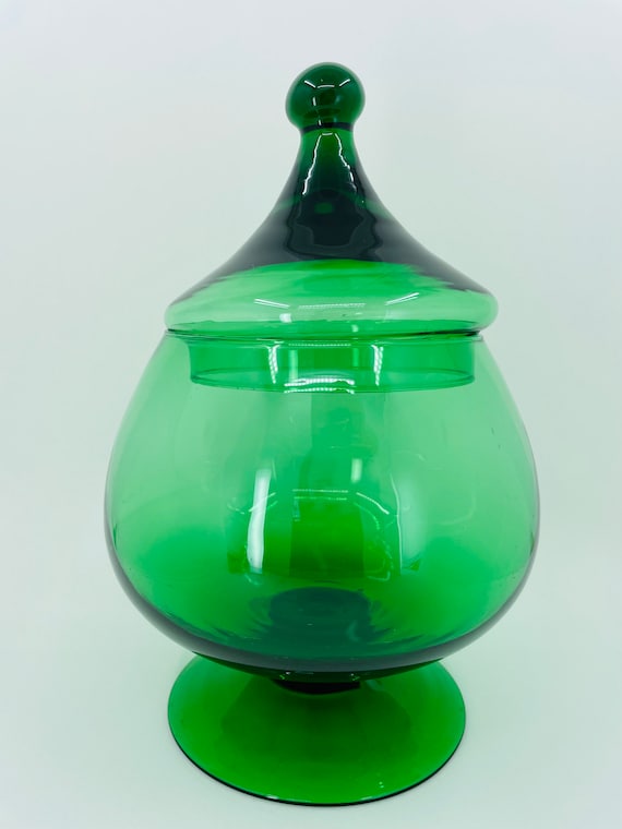 Pot d'apothicaire vert en verre