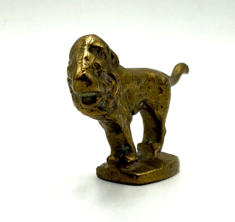 Vintage Solid Brass Lion Figurine - Etsy