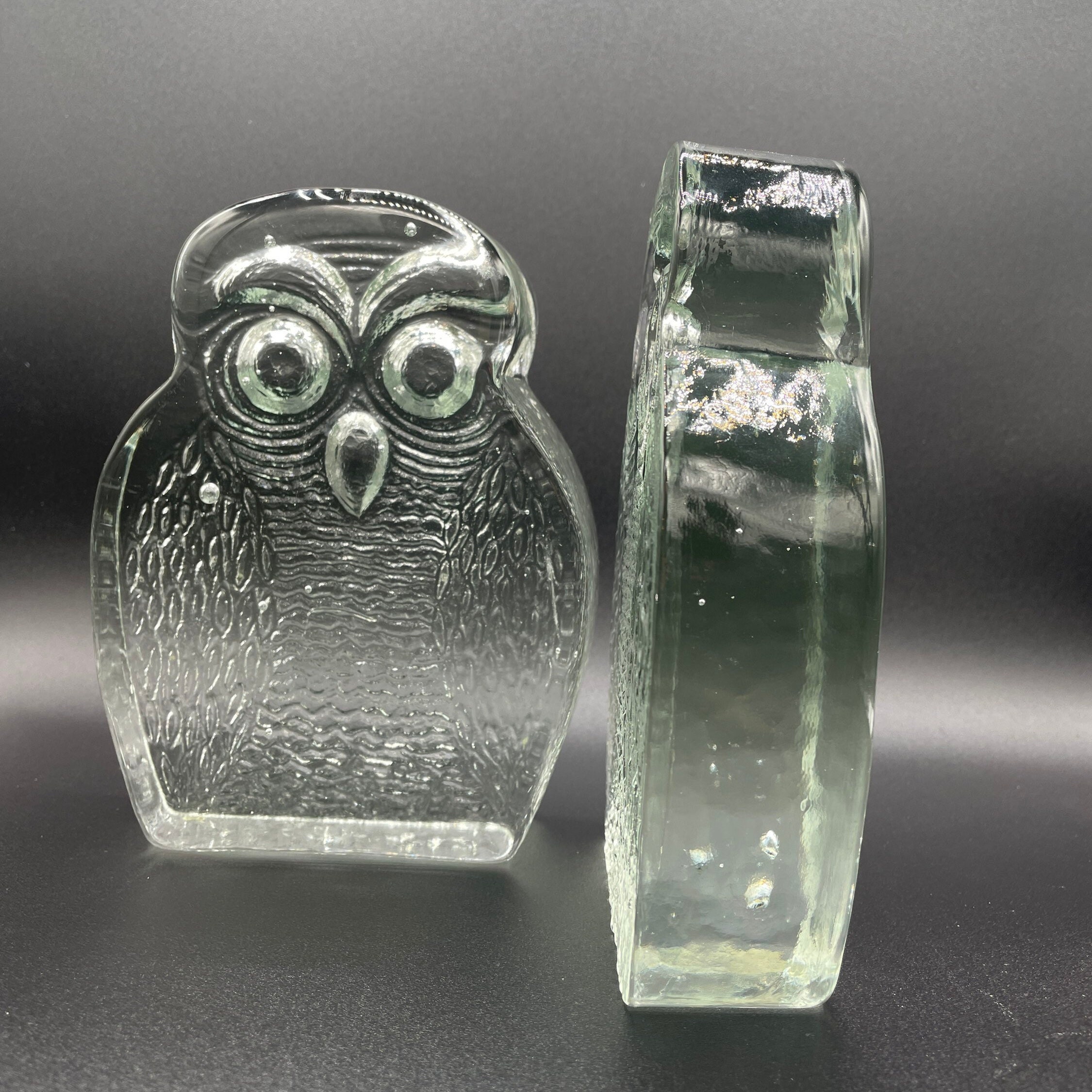 Blenko Glass Owl Bookend 梟 ガラス ブックエンド
