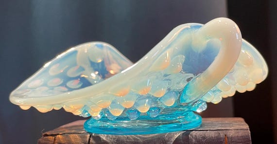 ヴィンテージ フェントン オパールセント ホブネイル ガラス ボウル