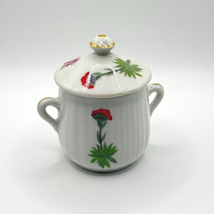 Lourioux Porcelaine France Sugar Bowl with Lid – Floral Design, Gold Trim, Excellent Condition