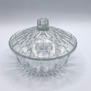 Vintage KIG Indonesia Clear Glass Covered Dish