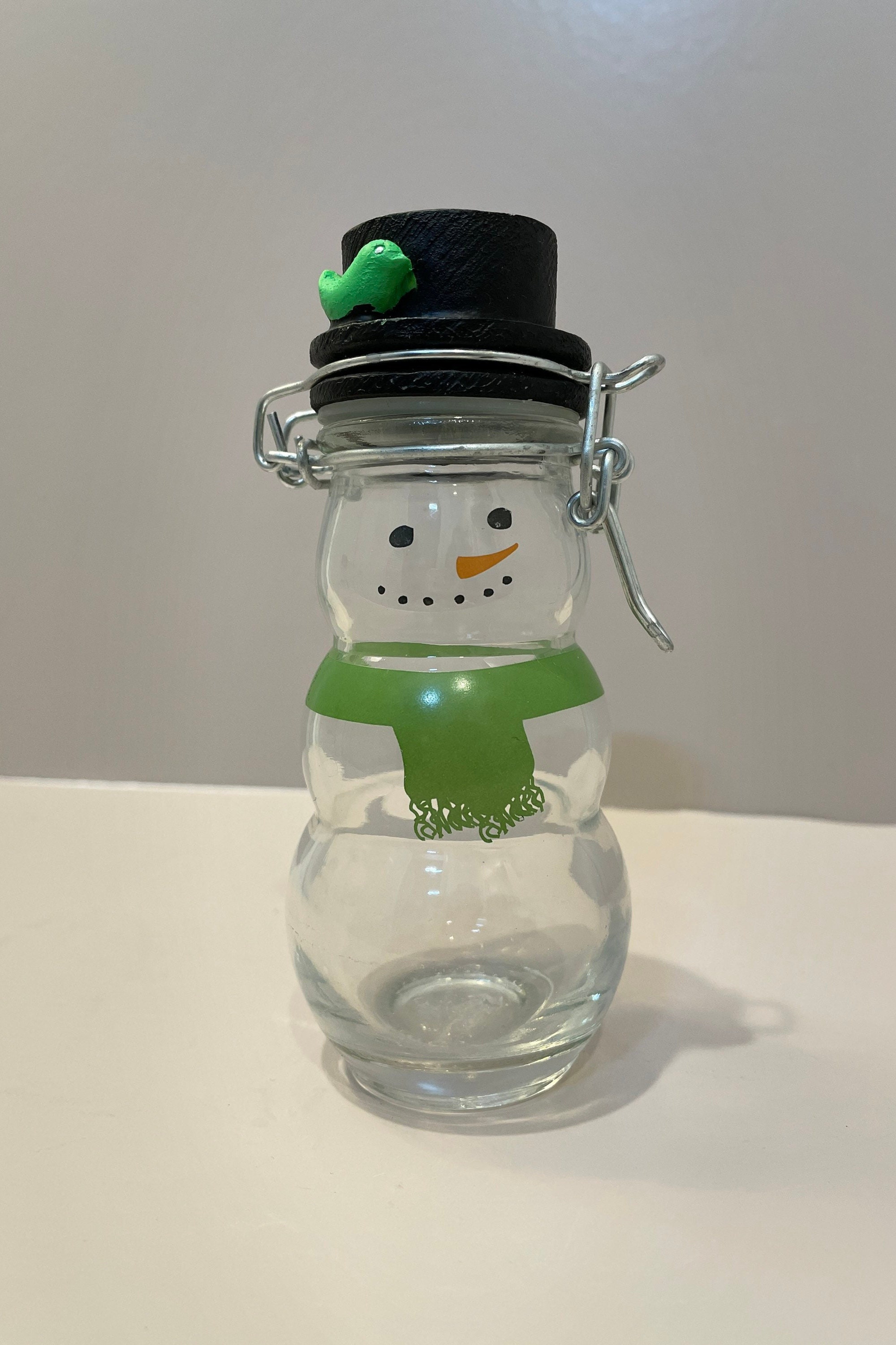 MSRF Vintage Set of 2 Clear Glass Snowmen Jars - Etsy