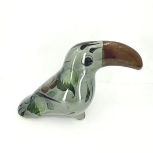 Vintage Mexico Floral Tonala Ceramic Toucan