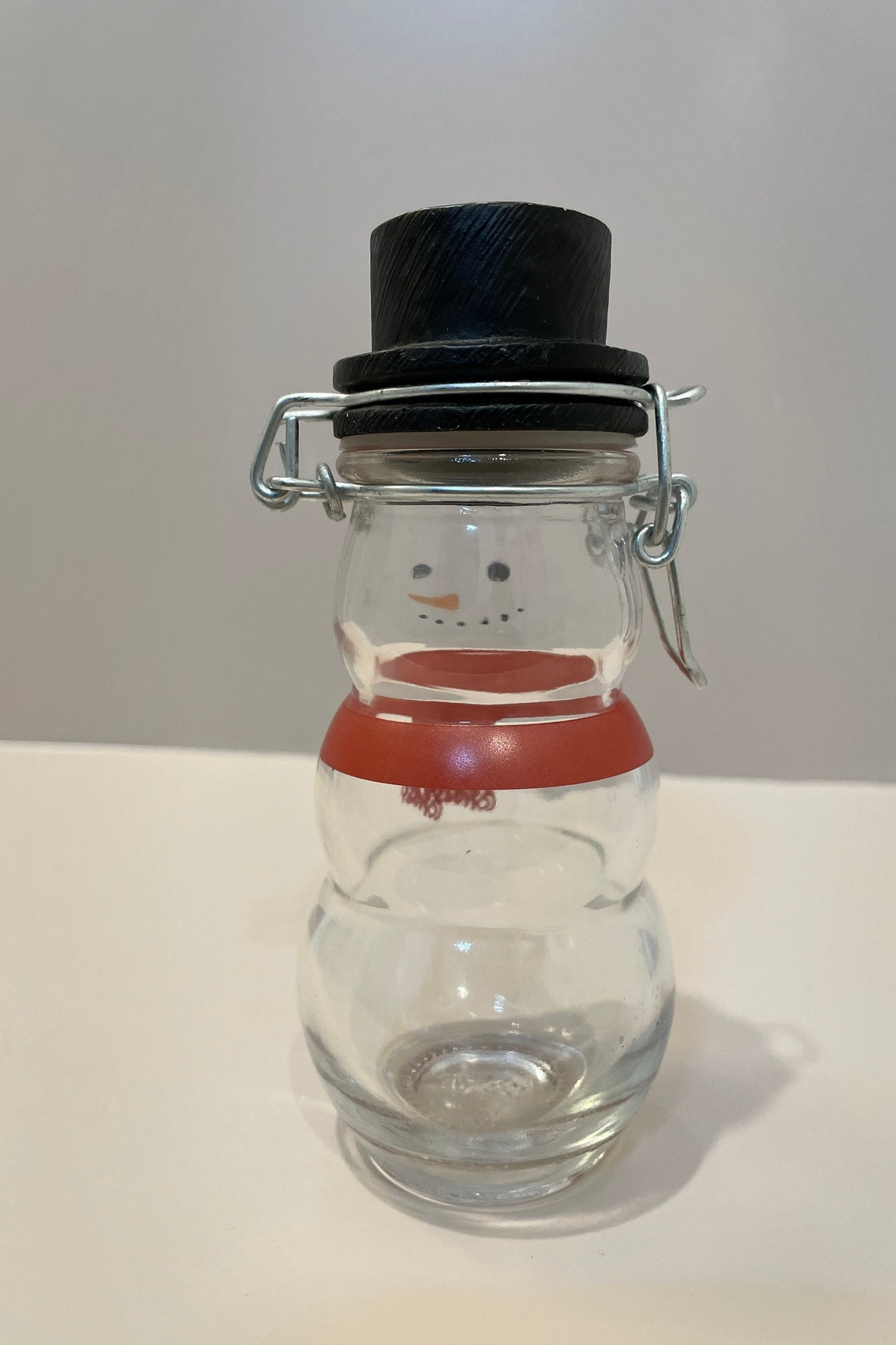 MSRF Vintage Set of 2 Clear Glass Snowmen Jars - Etsy