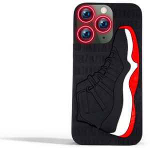 for Apple iPhone – Colorful and Aesthetic Fashion 3D Sneaker Designs Rugged case - Wireless Charging – 360 Protections-Black