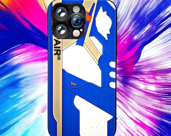 3D Sneaker Design iPhone Case – Blue White Fashion TPU, Shock Resistant