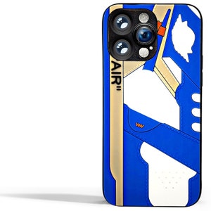 for Apple iPhone - Colorful and Aesthetic Fashion TPU 3D Blue-White Sneaker Design Case - Shock Resistant - with Screen Protector