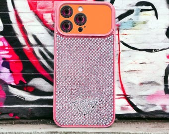Bling strass iPhone-hoesje Luxe sprankelende telefoonhoes Slanke beschermende schokbestendige voering van microvezel