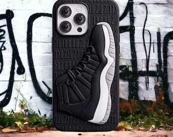 Coque noire pour iPhone inspirée des baskets 3D, Streetwear Hypebeast, protection antichoc