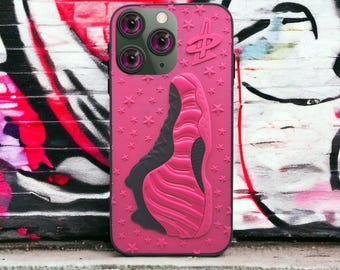 3D-sneaker roze iPhone-hoesje Streetwear Hypebeast schokbestendige hoes