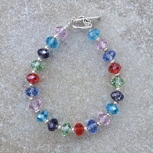 Sterling Silber Regenbogen Kristall Armband, Regenbogen Schmuck