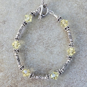 Sterlingzilveren Bali-armband: Swarovski-kristal, handgemaakte sieraden