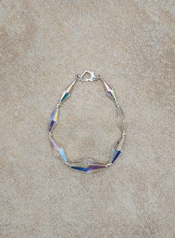 Sterling Silver Aurora Borealis Bracelet, Swarovsk